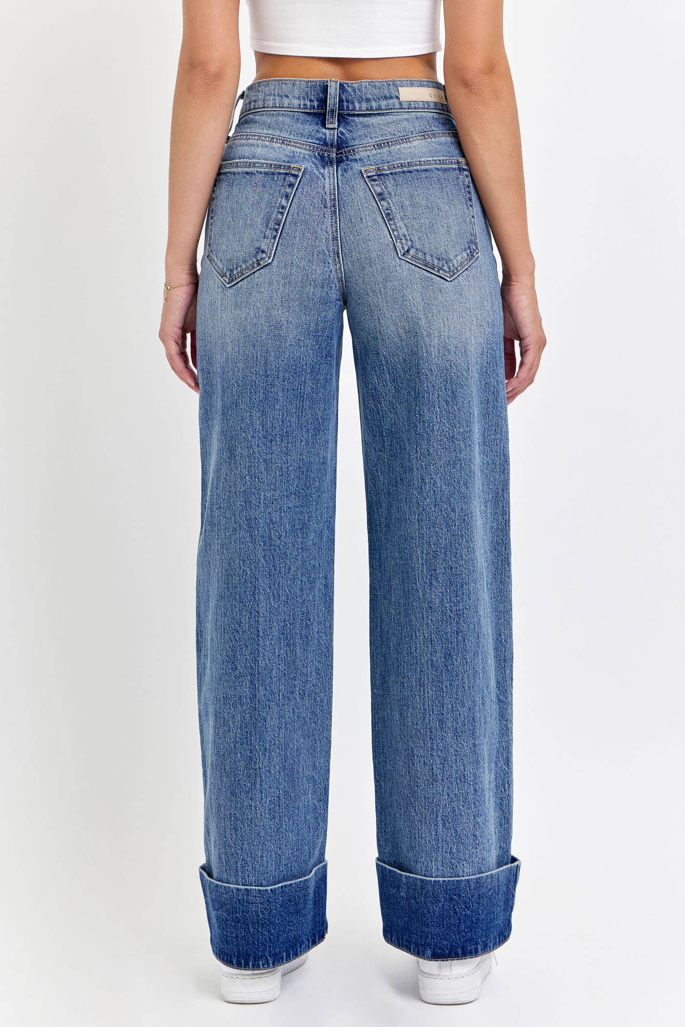 High Rise Wide Leg with Self High Cuffed Hem WV99458M