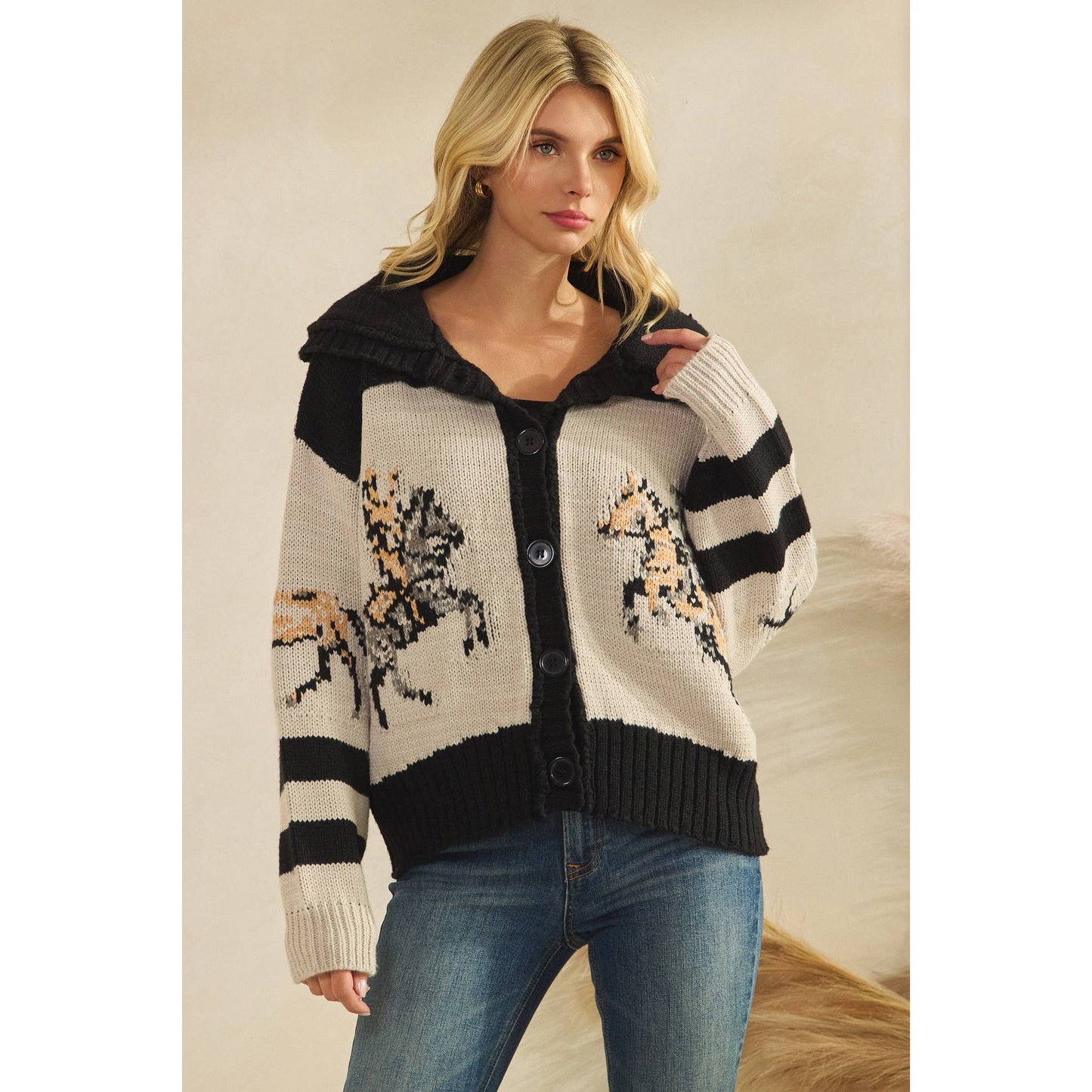 Sweater with Horse Print