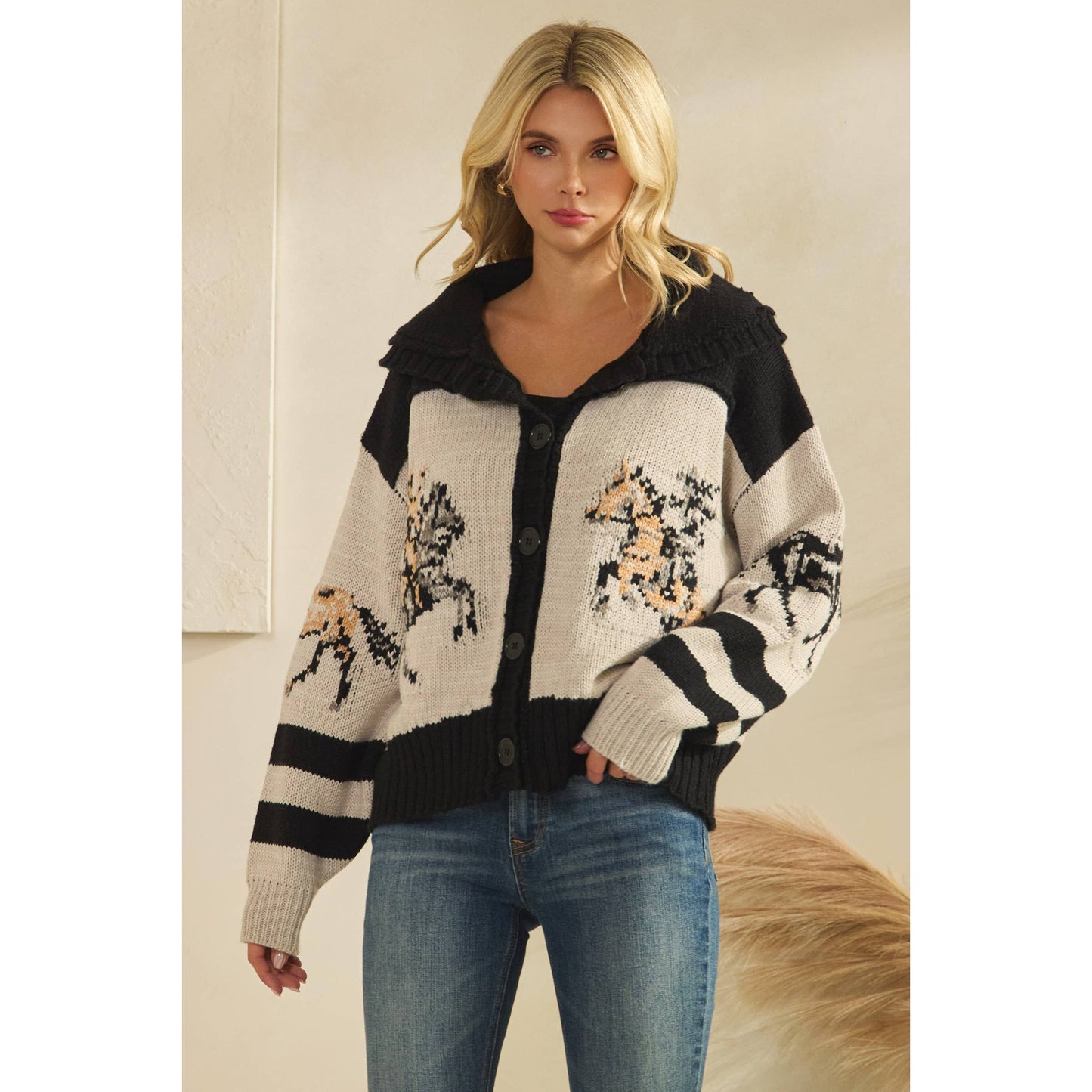 Sweater with Horse Print