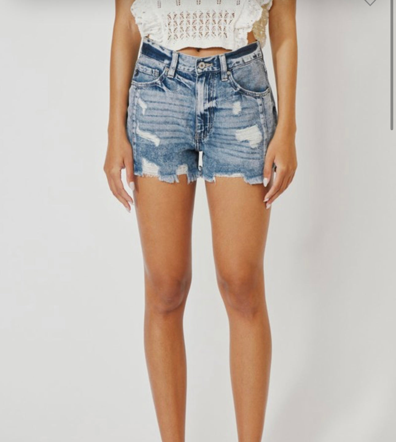 Dally high rise medium wash shorts