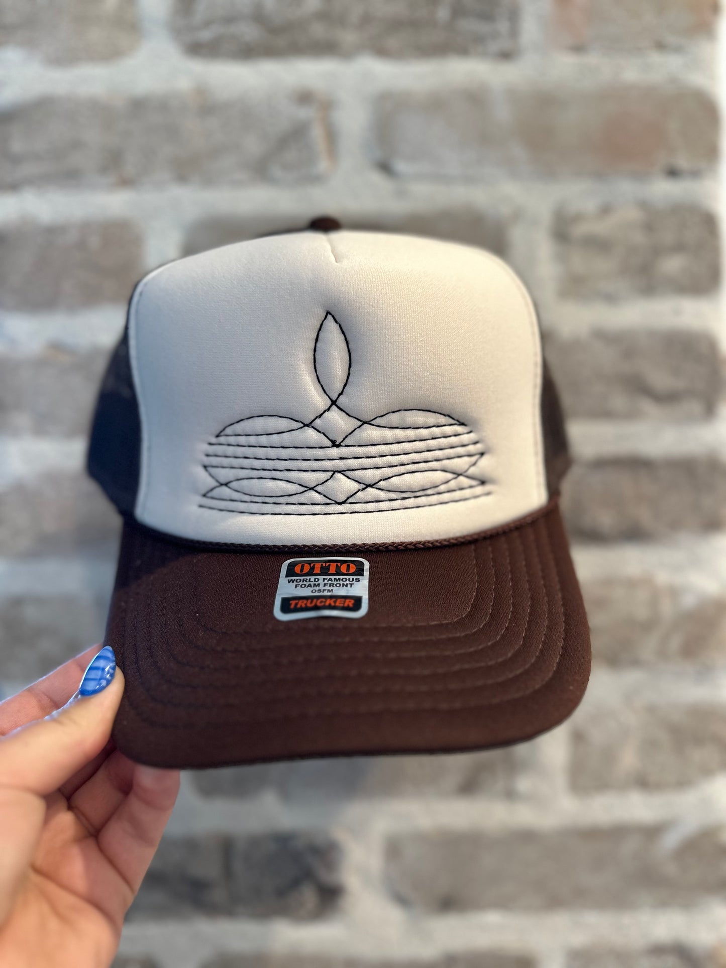 Western Boot Stitch Trucker Caps - Multiple Color Options