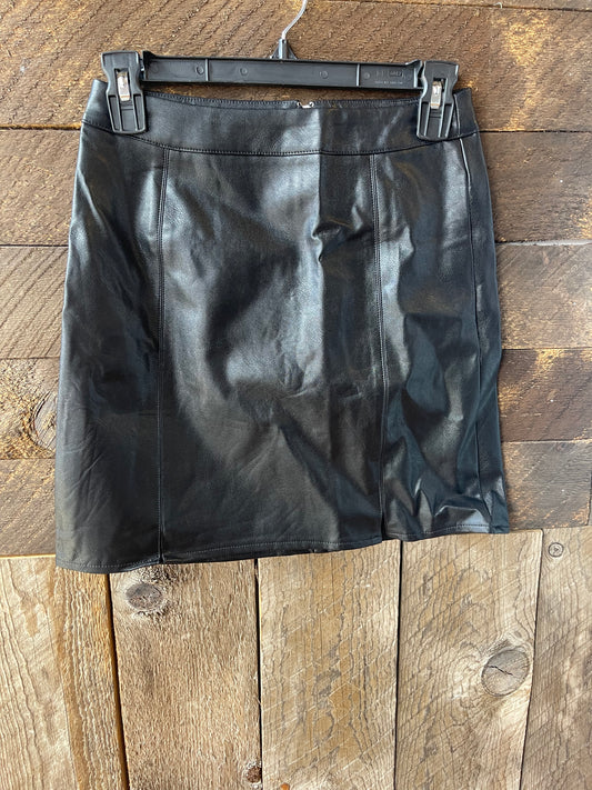 Black leather skirt