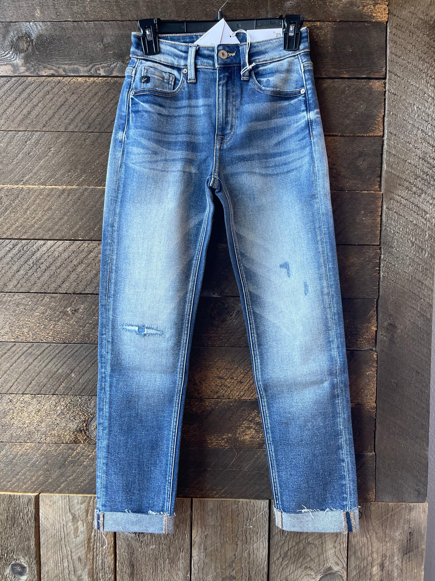 High rise cuffed straight KanCan jeans